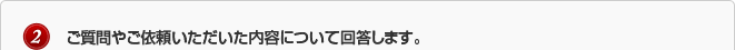 2．ご質問やご依頼いただいた内容について回答します。